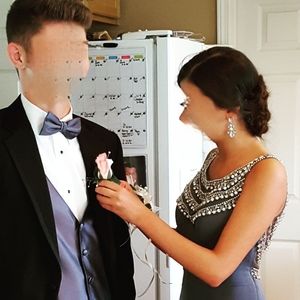 COPY - COPY - SPLASH Prom dress, steel grey size 0 STUNNING!!!!!